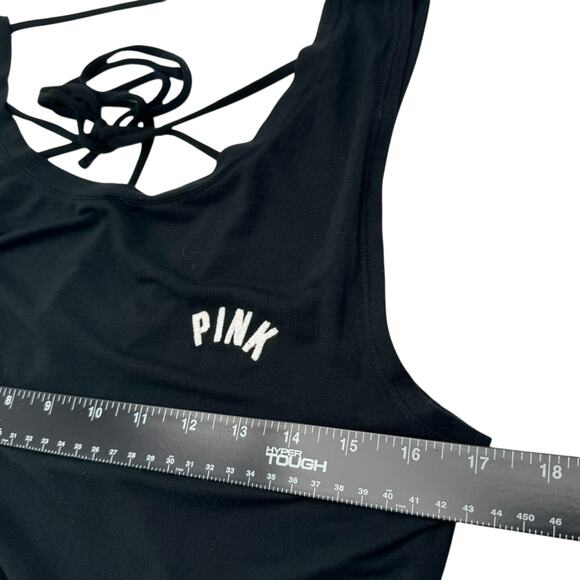 VICTORIA'S SECRET‎ PINK Women's Small Black Super Soft Athletic Tank Top Tunic - Picture 5 of 6